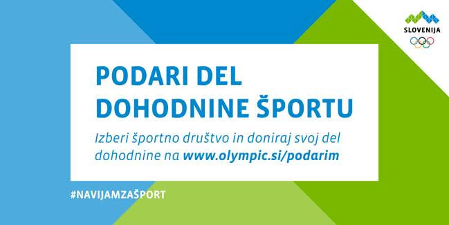 Nadgradnja aplikacije Podari športu do 1 % odmerjene dohodnine